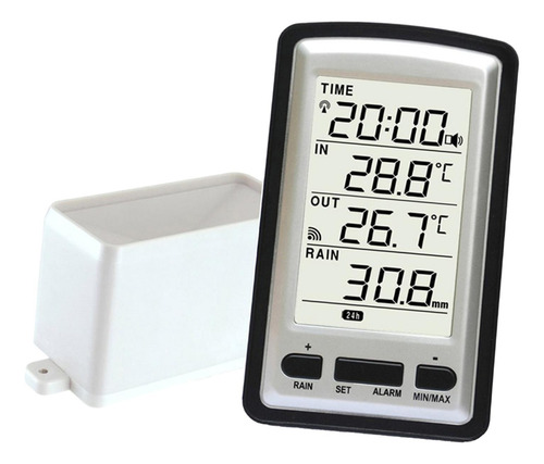 Medidor De Chuva Digital Sem Fio Com Medidor De Temperatura