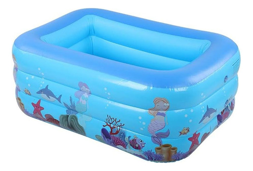 Piscina Inflable Rectangular 3 Anillos 150x105x55cm Niños