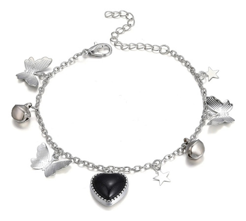 Pulsera Dije Corazón Mariposas Estrellas