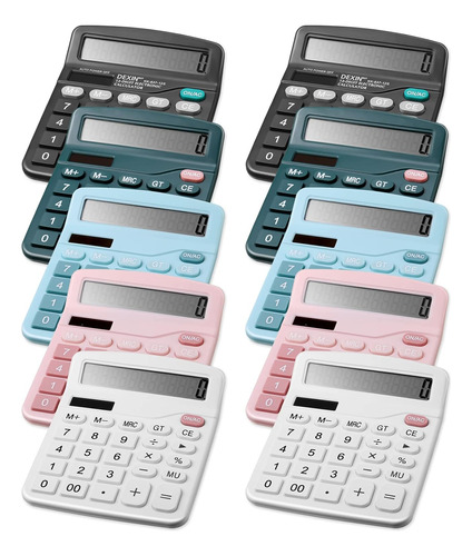 10 Pcs Calculadoras De Escritorio Básicas Pantalla Lcd...