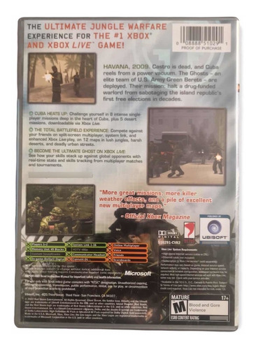 Videojuego: Tom Clancy's Ghost Recon - Xbox (Usado)