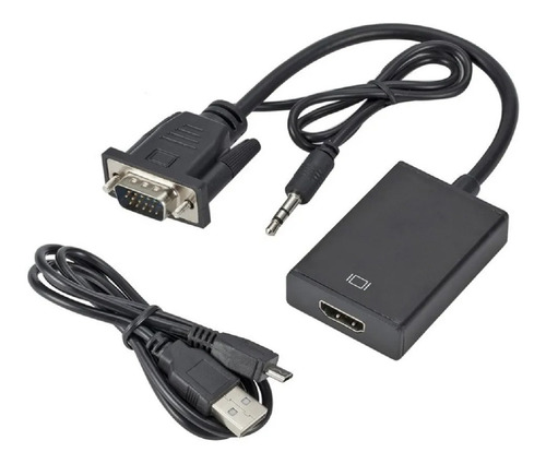 Convertidor Adaptador Video Vga A Hdmi Cable Audio Corriente