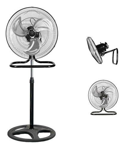 Avera Ventilador 3 En 1: Piso, , Pedestal Y Pared Vent31 Estructura Negro Aspas Acero Diámetro 18 cm Frecuencia 60 Hz Material de las aspas Acero