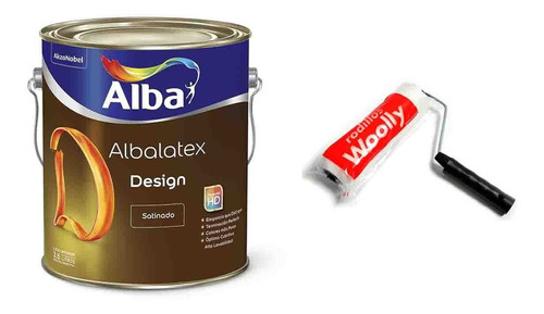 Albalatex Satinado Blanco 20l Latex Int + Rodillo Lana