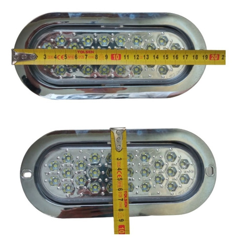 Mica Stop 26 Led Cromada Camion Grua Cava Buses Con Estrobo