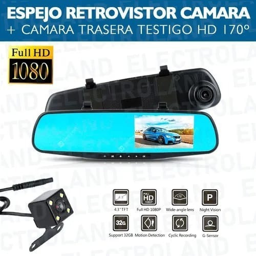 Imagen 2 de 3 de Camara Retrovisor Full Hd