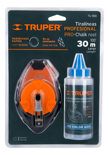 Chocla Marcador De Linea 30 Mts Tiza Y Burbuja Truper 18574