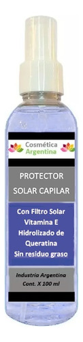 Protector Solar Capilar Con Filtro 20 Fps Keratina No Graso