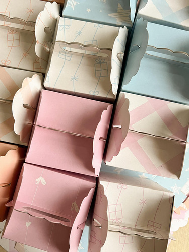 Cajita Cubo/tiendita Pastel-candy Bar-regalitos-9*9*11-x 10 Celeste Cuadrille