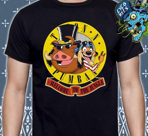 Guns And Roses Timon Pumba - Animacion Rock - Polera- Cyco R