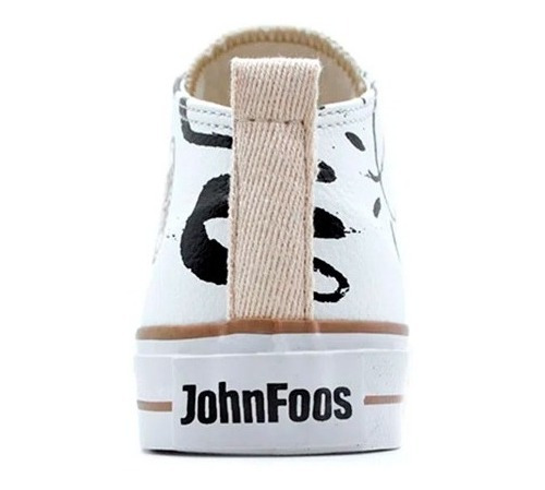 Imagen 3 de 3 de Zapatilla Media Caña John Foos Eco Cuero Blanco Media Altura