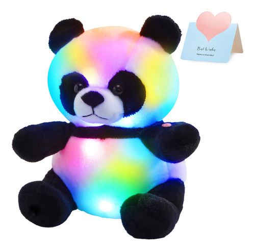 Bstaofy - Panda De Peluche Con Luces Led, Oso Panda Suave, .