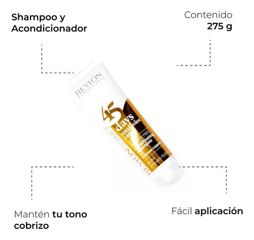 Revlon 45 Days Shampoo Acondicionador Para Cabello Cobrizo