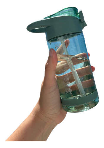 Botella Agua Caramañola Chica 550ml Plastica Tapa Sorbito