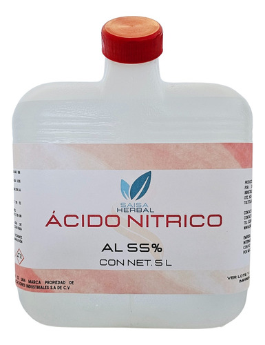 Acido Nítrico Para Hidroponía Con 5 L Al 55 %