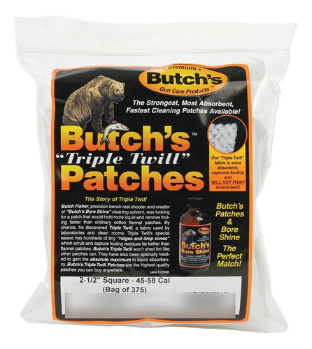 Butch's Parches Cuadrados De 2-1/2 Pulgadas, 45-58 Cal (paqu