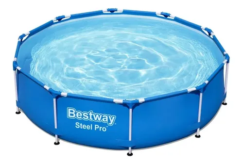 Piscina Estruturada Redonda Plástico Steel Frame Azul 4678L 76x305CM Bestway