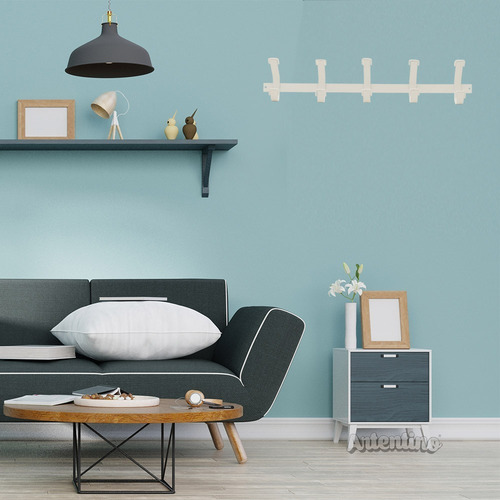 Imagen 2 de 7 de Perchero Pared Industrial Moderno Metal Organizador 5 Gancho