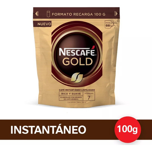 Nuevo! Cafe Nescafe Gold Instantaneo 100g Sin Azucar S/ Tacc