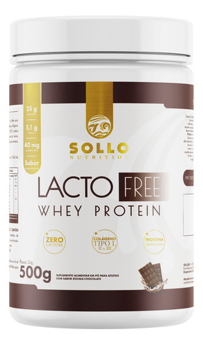 Whey Lactofree 500g - Zero Lactose / Adoçante Natural Sabor Chocolate