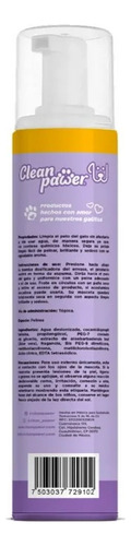 Shampoo Para Gato Clean Pawer En Seco Sin Enjuague 250 Ml