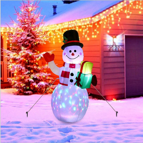 Decoración De Exterior Con Muñeco De Nieve Inflable Navideño