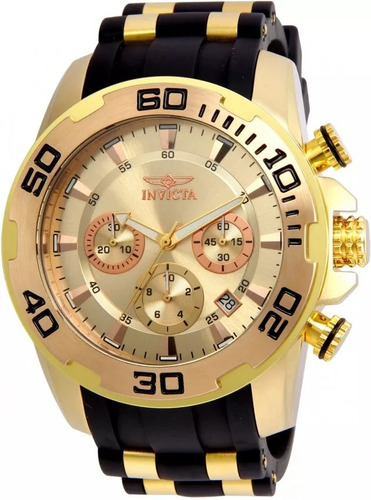 Relógio Invicta Pro Diver Mens Quartzo 50mm Gold Dial