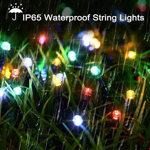 Imagen 5 de 10 de Luces Solares Navidad / Guirnalda 10 Metros 100 Led