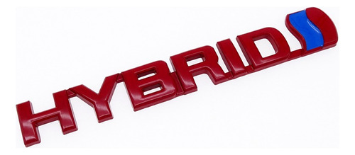 Emblema Autoadherible Metalico Toyota Prius Hibrido Rojo