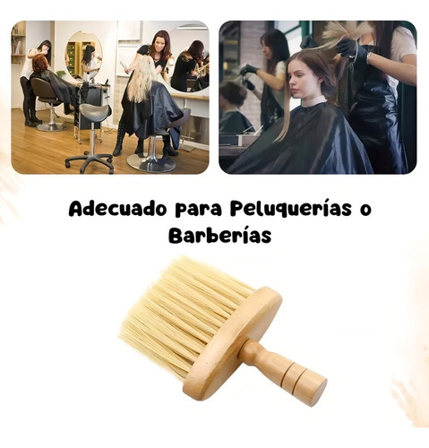 - Cepillo Madera Limpieza Cuello Barbería Corte De Pelo 1pz