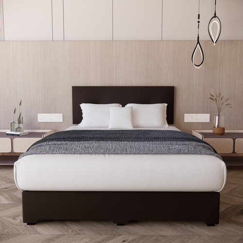 Cama Recamara Base Box Cabecera Urban Chocolate Matrimonial Color Marrón