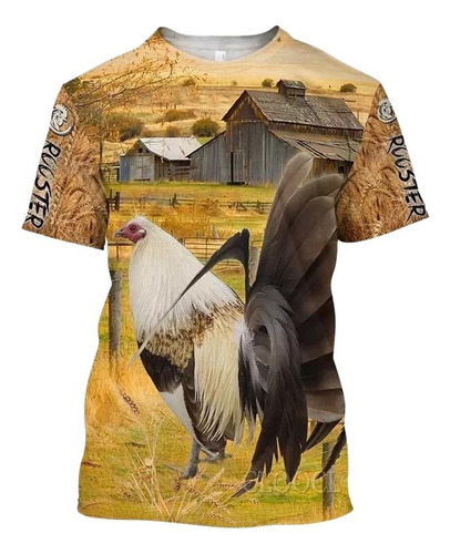 Camisa Rooster Animal De La Más Nueva Moda