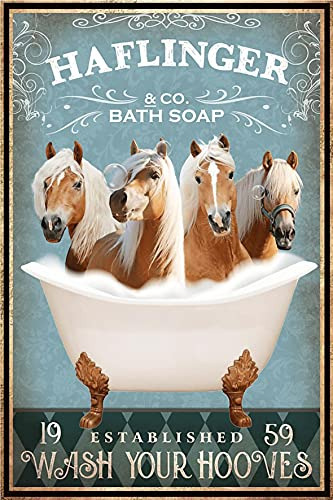 Divertido Haflinger Caballo Decoración Baño Y Bañera 75p5r