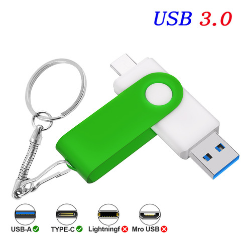 Type-c 2 In 1 Pendrive 64gb Usb 3.0 Memoria Usb De Plástico