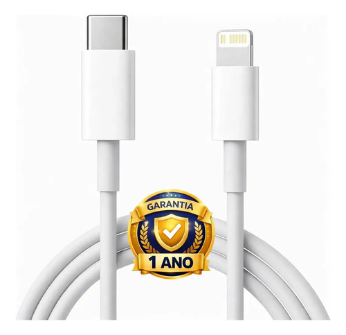 Cabo Carregador Compativel Com iPhone 6 7 8 X Xr Xs 11 12 13 14 Pro Max Turbo Tipo C Branco