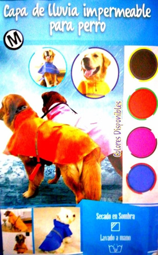 Capa Impermeable Perro Mascota Para Lluvia Invierno Talla Xl
