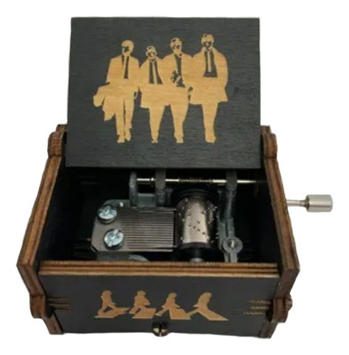 A Caja Musical The Beatles Madera Tema Let It Be Negro