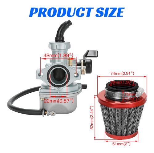Carburador Pz22 22mm P/ 125 Cc 110 C, Motor De 4 Tiempos (r)