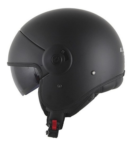 Capacete Aberto Ls2 Of597 Cabrio Monocolor Preto Fosco