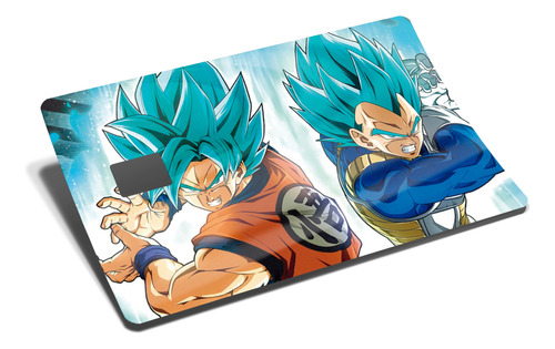 Goku Vegeta Sticker Para Tarjeta Banco Acabado Holográfico