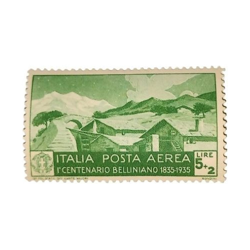 Estampilla Italia 1935 P. Aerea Bellini Yt.90