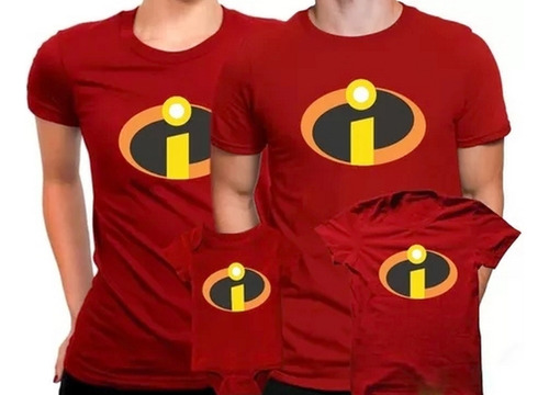 Kit Família Os Incríveis 5 Camisetas Camisa Pack 