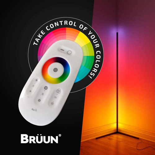 Brun Lámpara De Pie De Esquina Led Rgb | Decoración Nórdica