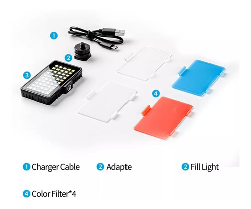 Mini Led 50 Puntos Telesin Batería Recargable Con Pantallas