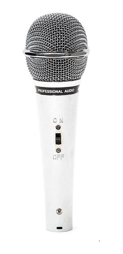 Microfono Dinamico Vocal Metalico Cromado + Cable Canon Pack