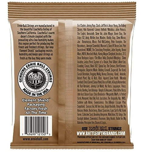 Imagen 3 de 7 de Ernie Ball Encordado Guitarra Acustica P02150 010 Extralight