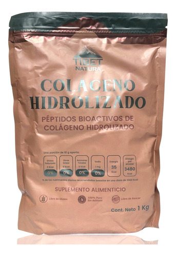 Colágeno Hidrolizado Puro 1 Kg 100 Porciones Sin Sabor