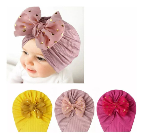 Gorritos Para Bebé Niña Turbante Headwrap 3pzs Promoción