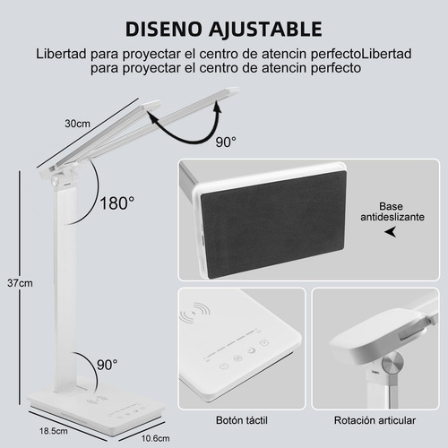 Lámpara De Escritorio Led Luz Con Protección Ocular 5 Brillo
