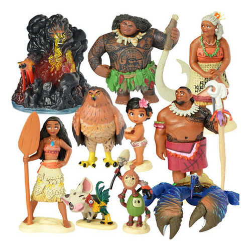 10 Unids/set Princesa Moana Figura Modelo Juguete For Regalo